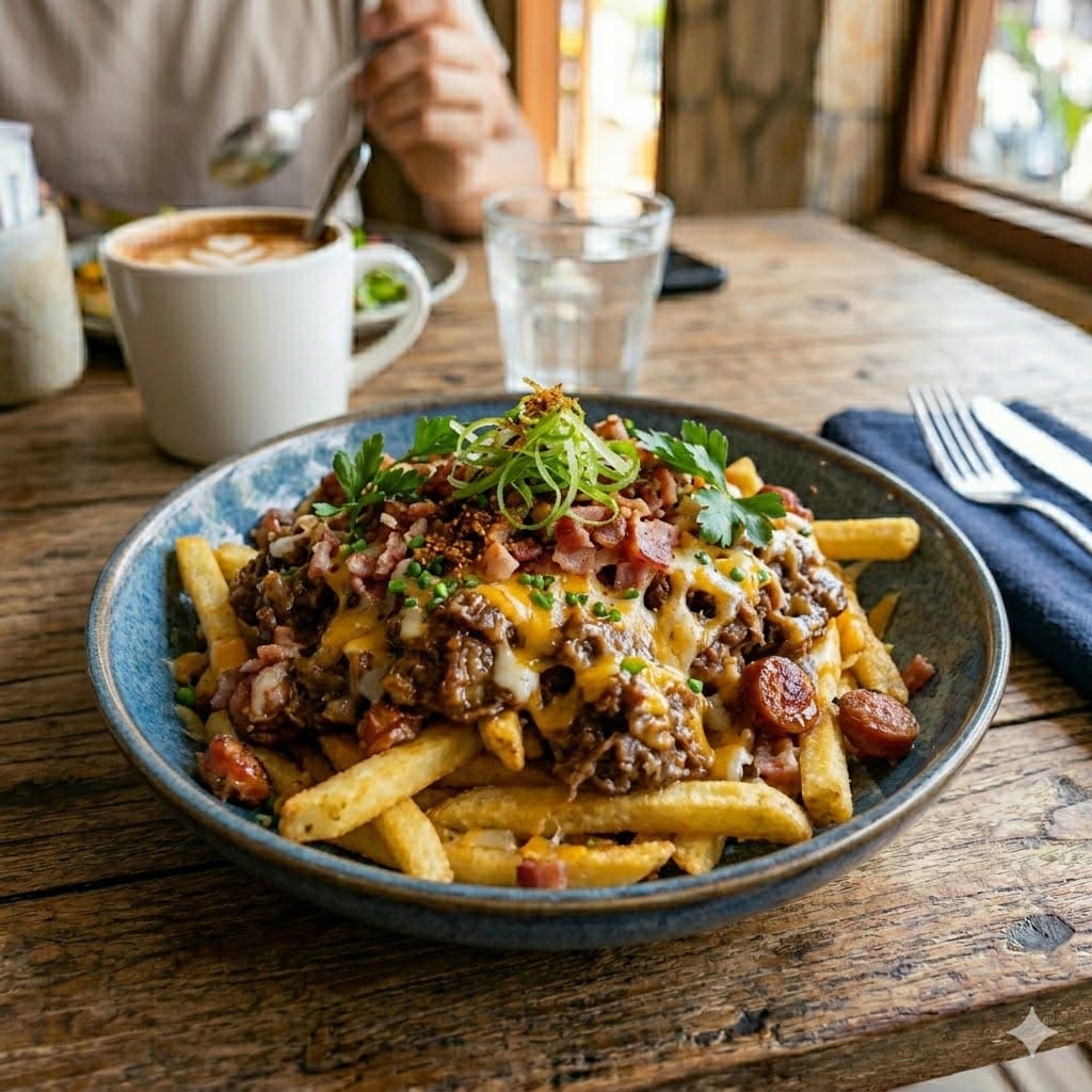 Meaty Fries dari Simetri Home Coffee Roasters